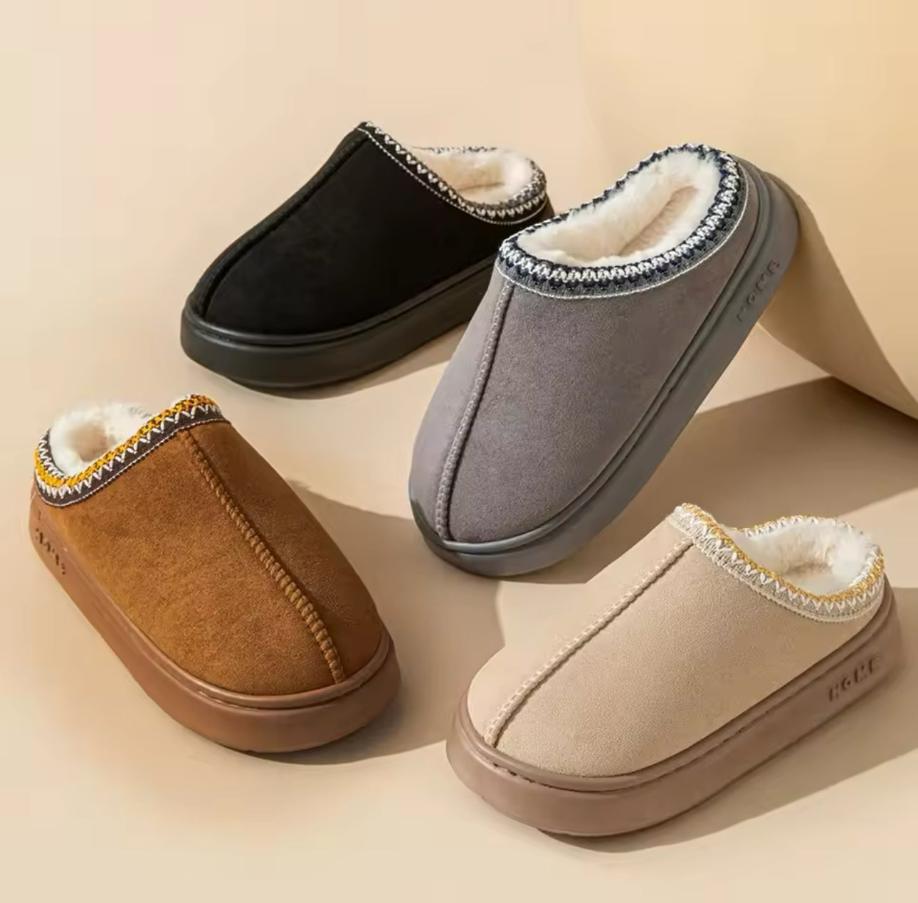 3-Piece Fuzzy homewear shoes