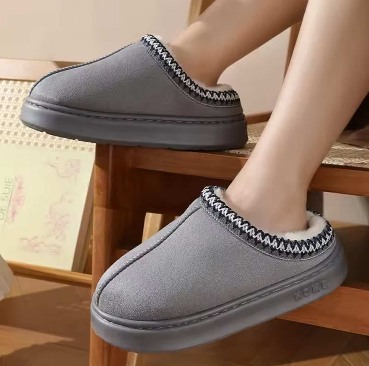 3-Piece Fuzzy homewear shoes