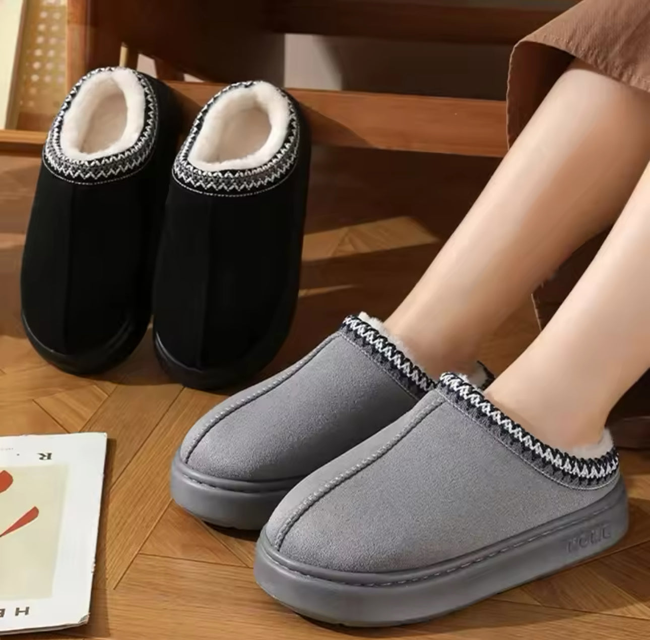 3-Piece Fuzzy homewear shoes