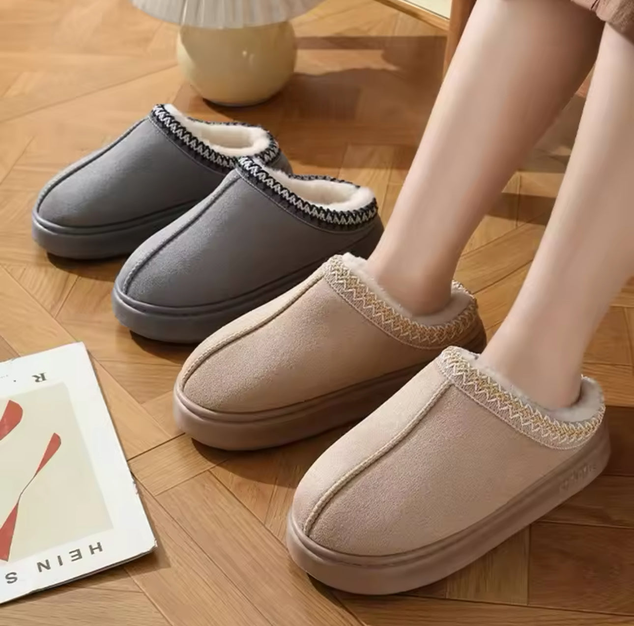 3-Piece Fuzzy homewear shoes